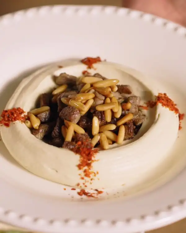 #5 Hummus with Tatbila & Awarma