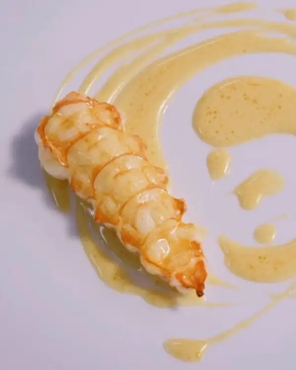 #7 Langoustine Tail with Sakura Beurre Blanc