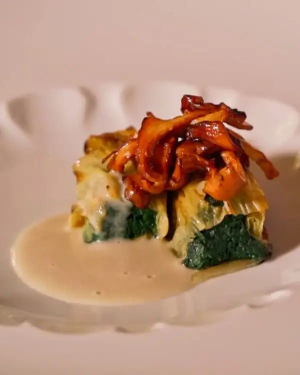 #4 Grilled Cabbage Roulade with Spinach & Chanterelles