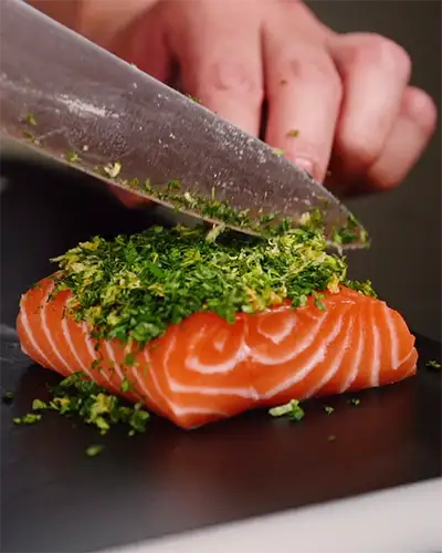 #4: Salmon tranche with herb crust
