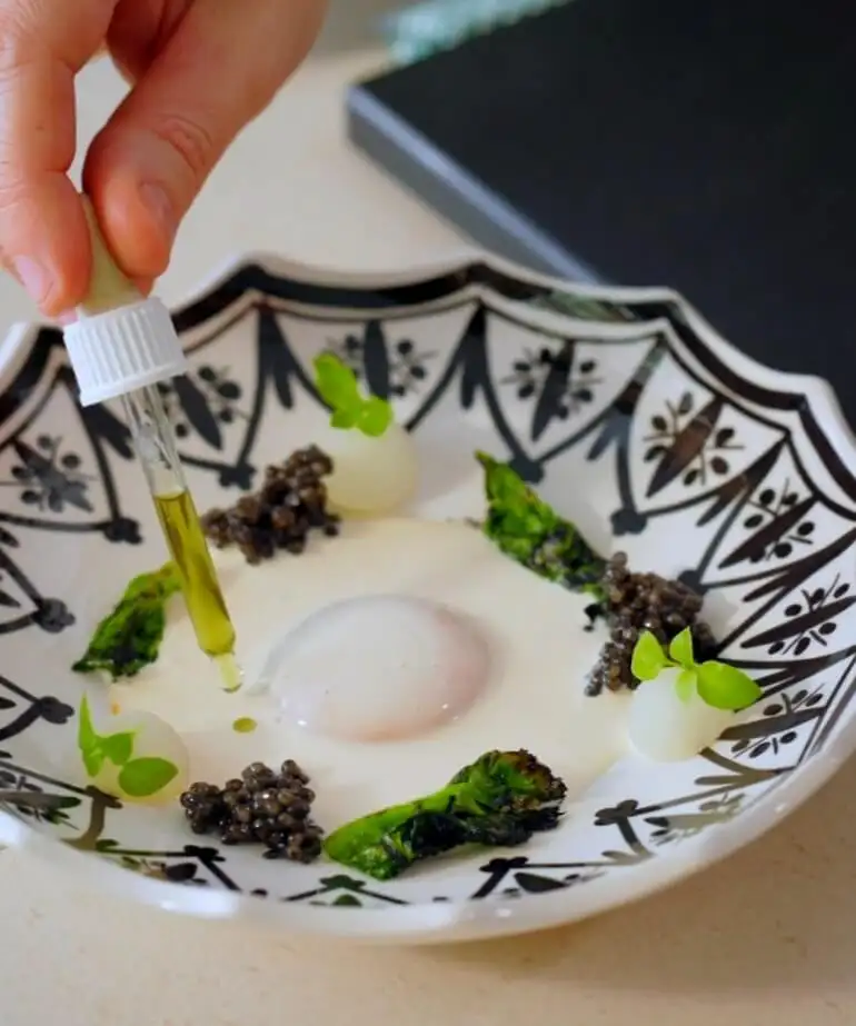 #2 Codfish Silky Dairy with Grilled Lettuce and Egg Yolk