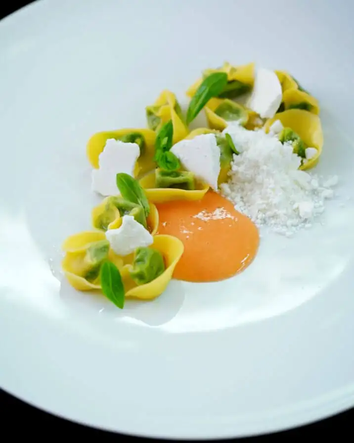 #6 Basil-filled Tortellini Plating