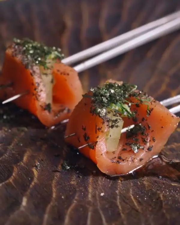 #5 Tuna Akami Skewer with Pickled Pear