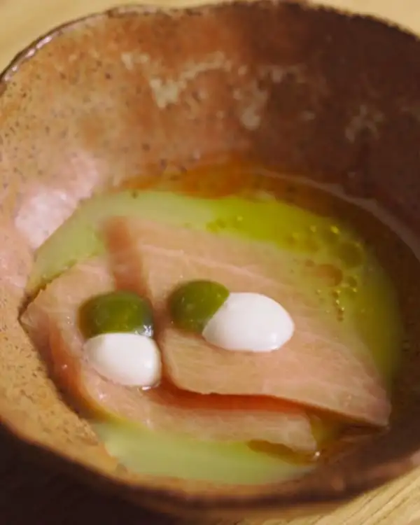 #7 Tuna Belly with Olive Dressing & Jalapeño Gel