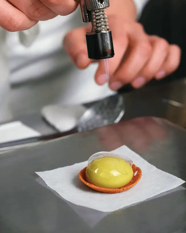#12: Tartlet with Pepper Sphere & Honey