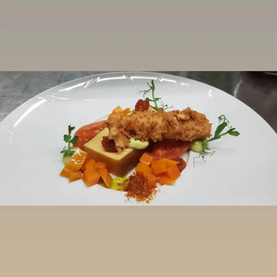 creation thumb for Bayrische Garnele mit Kürbis und Tomate