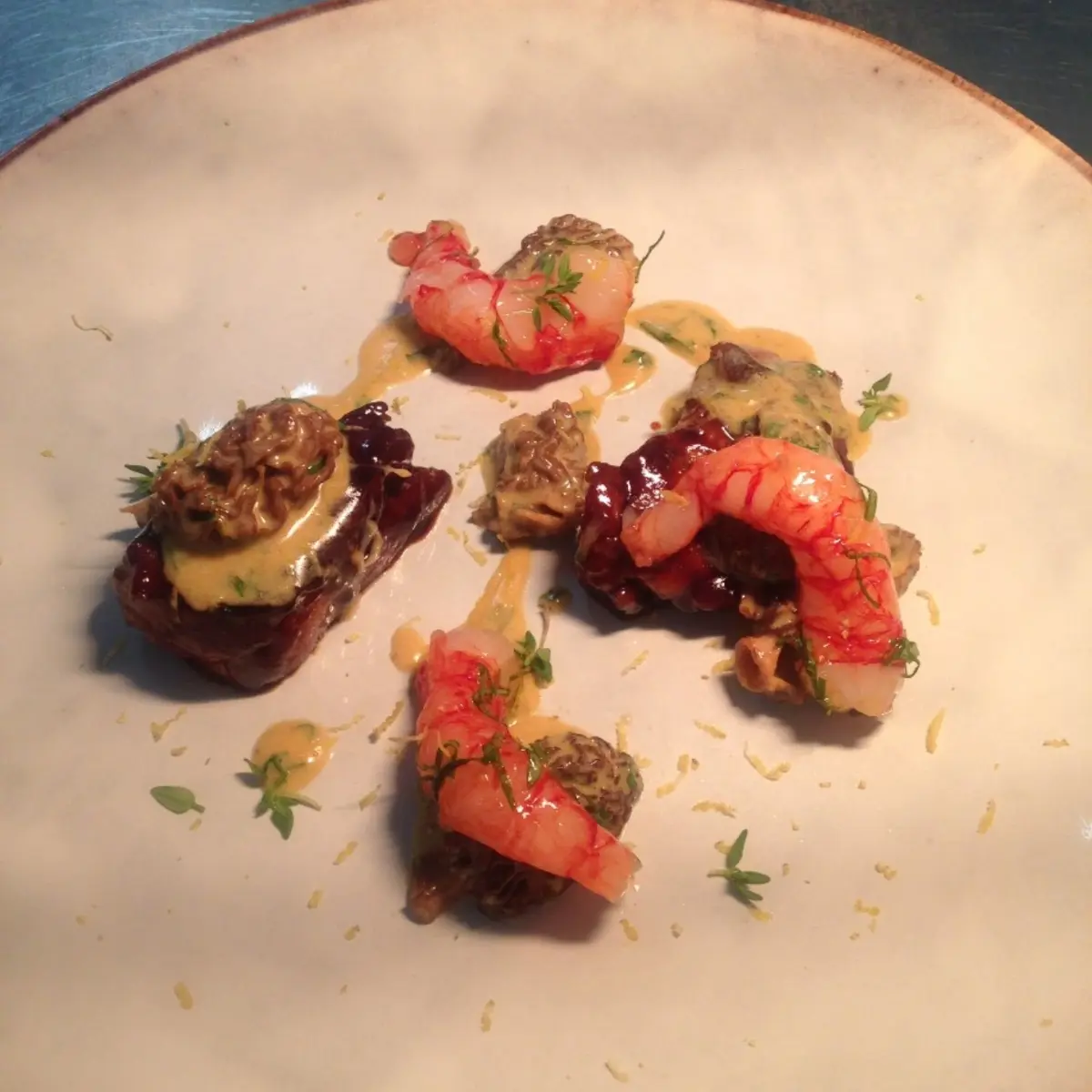 creation thumb for Sweetbread and Mazara prawn