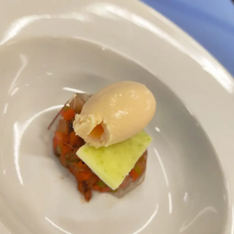 creation thumb for Celery tartar, apple granita and cheese ice cream
