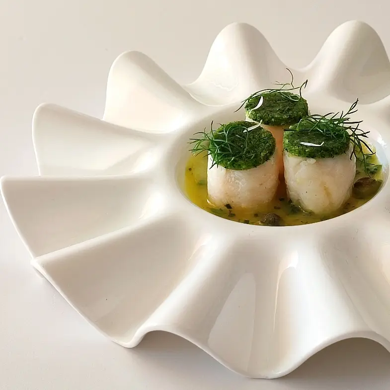 creation thumb for Monkfish, Viennoise, butter and capers