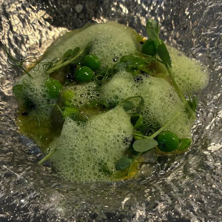 creation thumb for Lobster, leche de Tigre, grilled springpeas