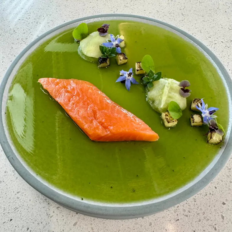creation thumb for Salt-Cured Arctic Char, Cucumber and Kiwi