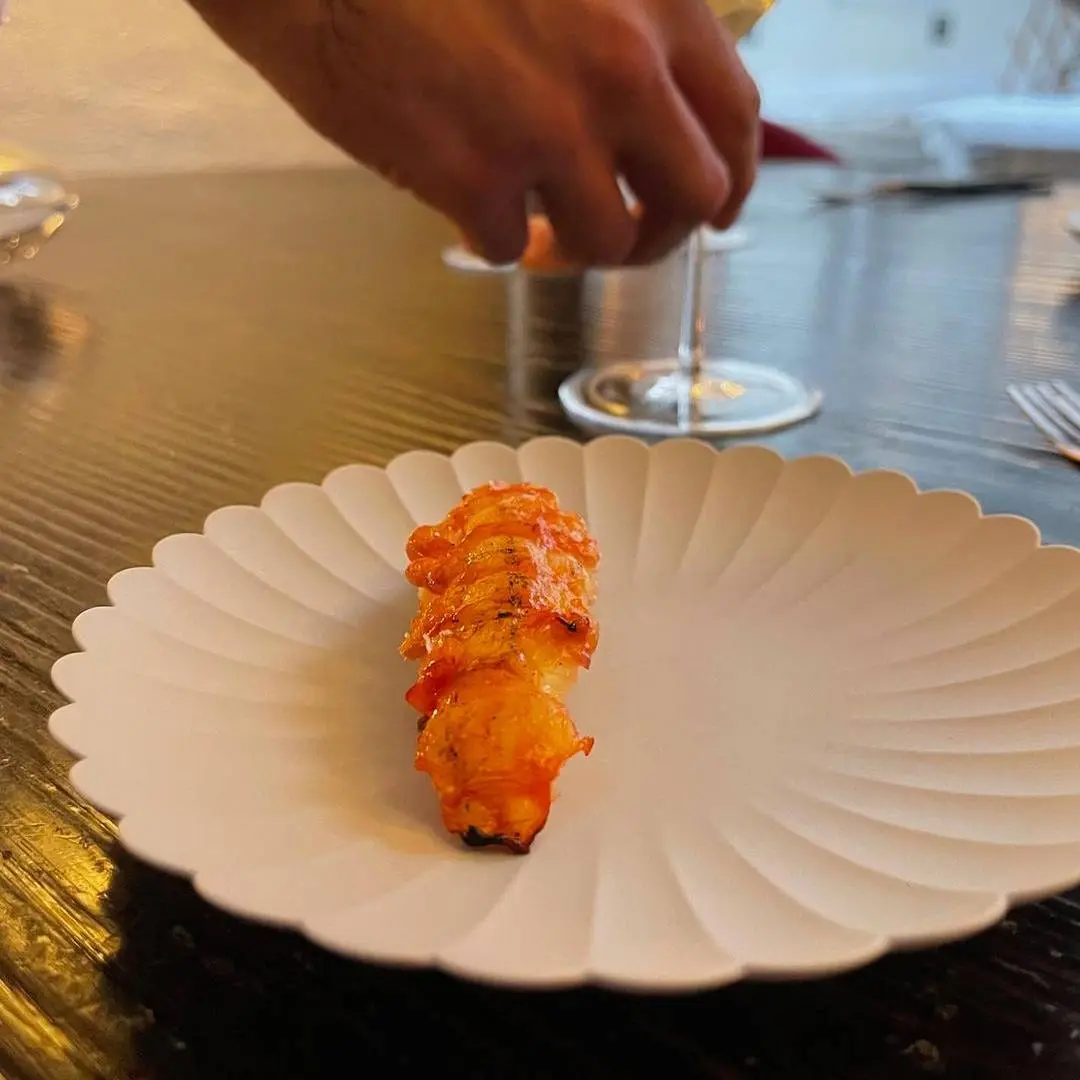 creation thumb for Langoustine with homemade kefir, shallots and lovage