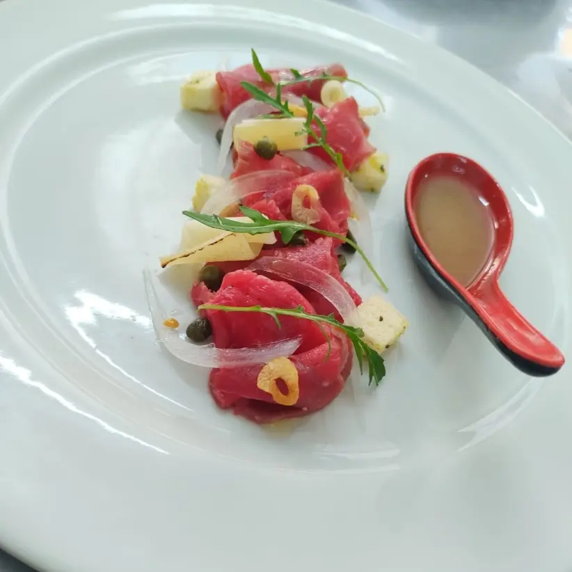 creation thumb for Carpaccio with passion fruit citronel