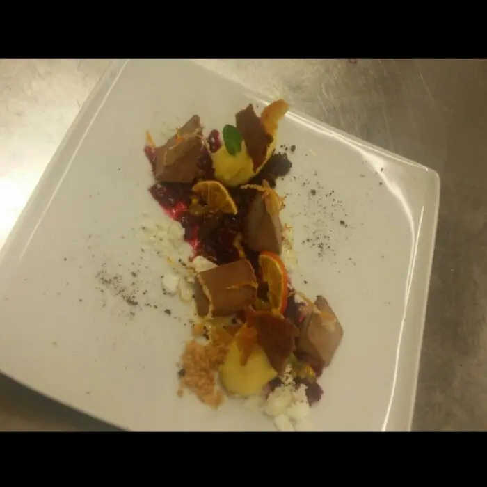 creation thumb for Nougat Parfait/Maracujablaukraut/Gewürzorangensorbet