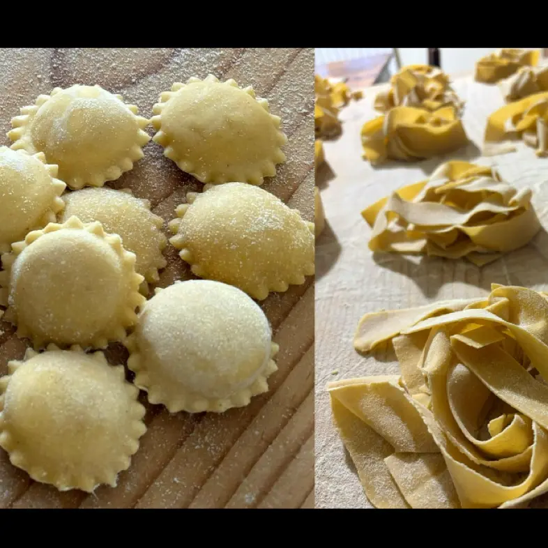 creation thumb for Anolini stuffed with Grana cheese; Egg pappardelle