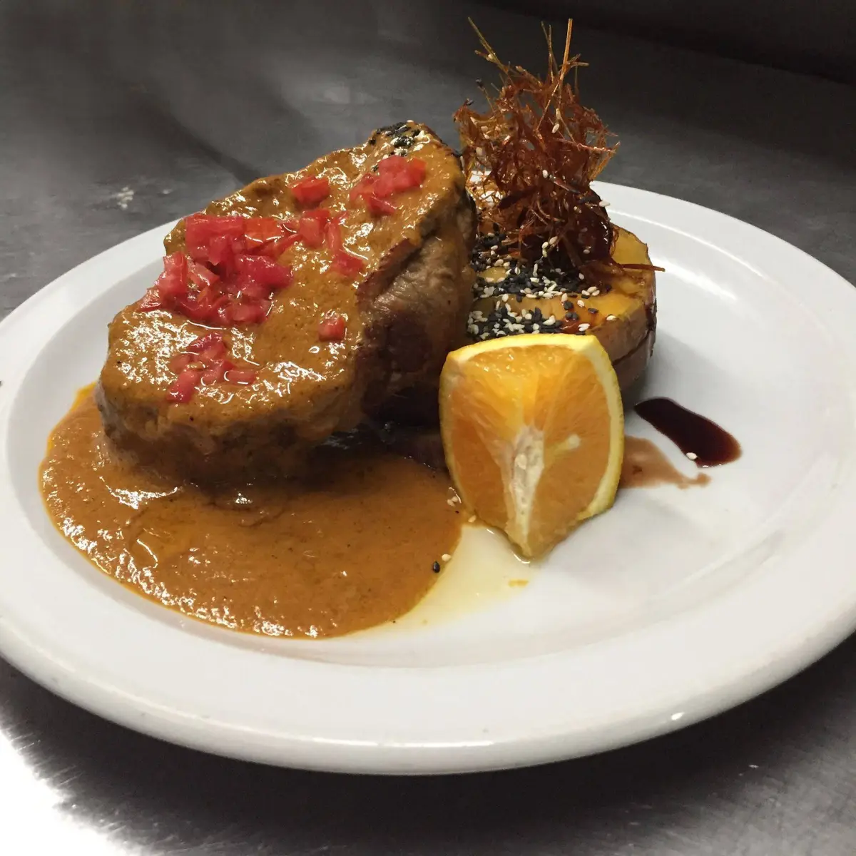 creation thumb for Beef fillet, reduced sauce with white wine and orange