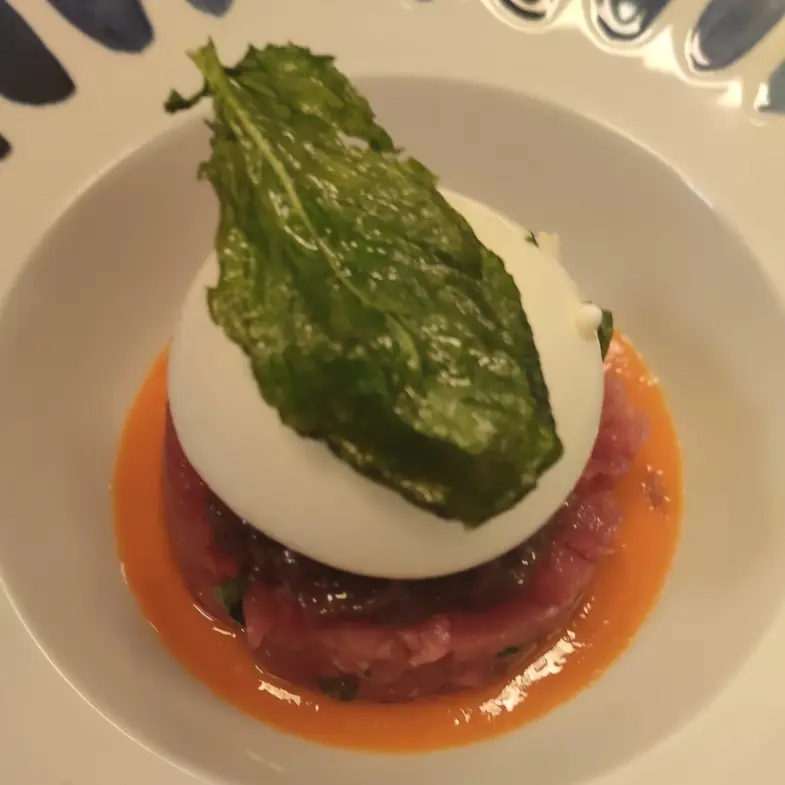 creation thumb for Red tuna tartar with pestetto Cetarese Burrata