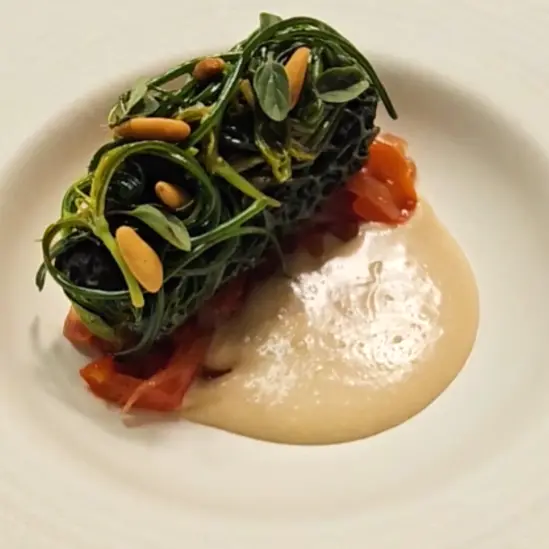 creation thumb for Stuffed Cabbage Roll with Bagna Càuda Emulsion