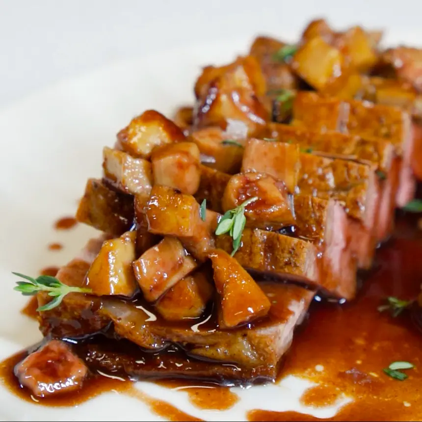 creation thumb for Festive steak, sunchoke puree with foie gras “bordelaise”