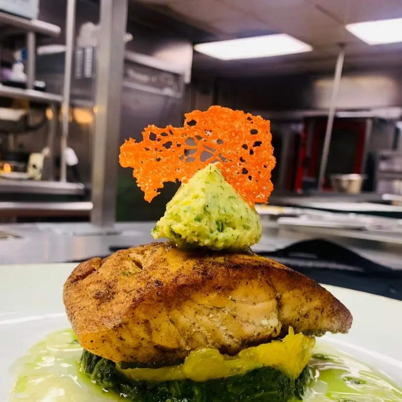 creation thumb for Salmon and pumpkin spaghetti with spinach