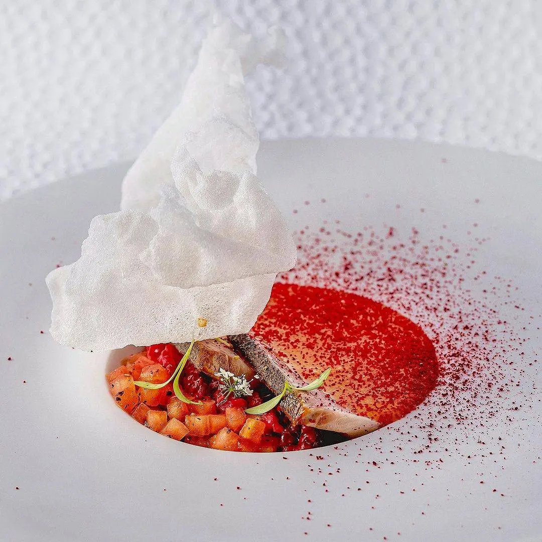 creation thumb for Moqueca de Tomates | Hamachi | Lampone