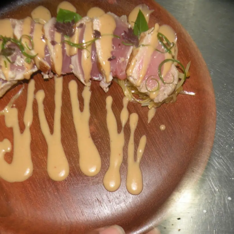 creation thumb for Tuna tataki with pickled papaya and tamarind sauce 