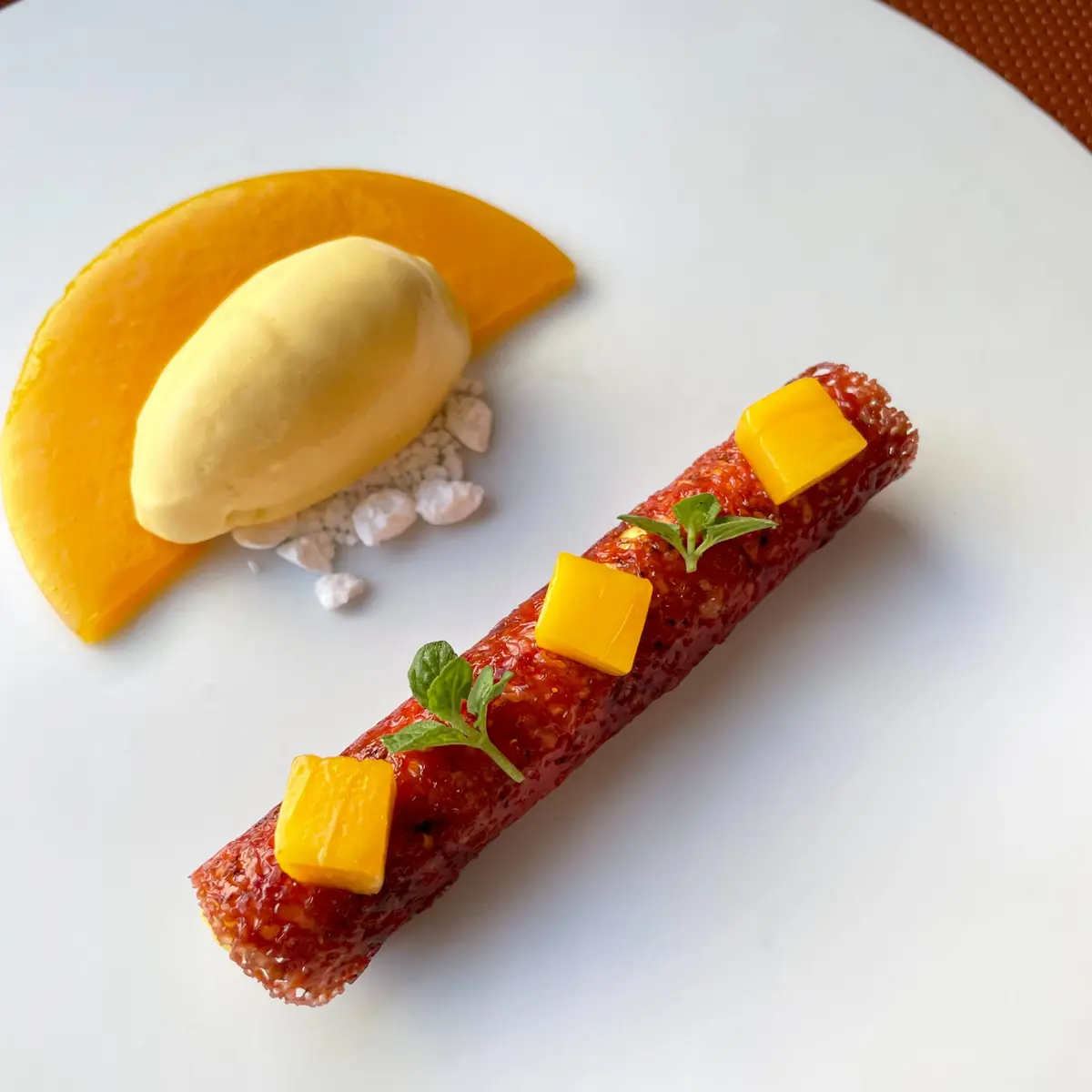 creation thumb for White chocolate, mango and almond
