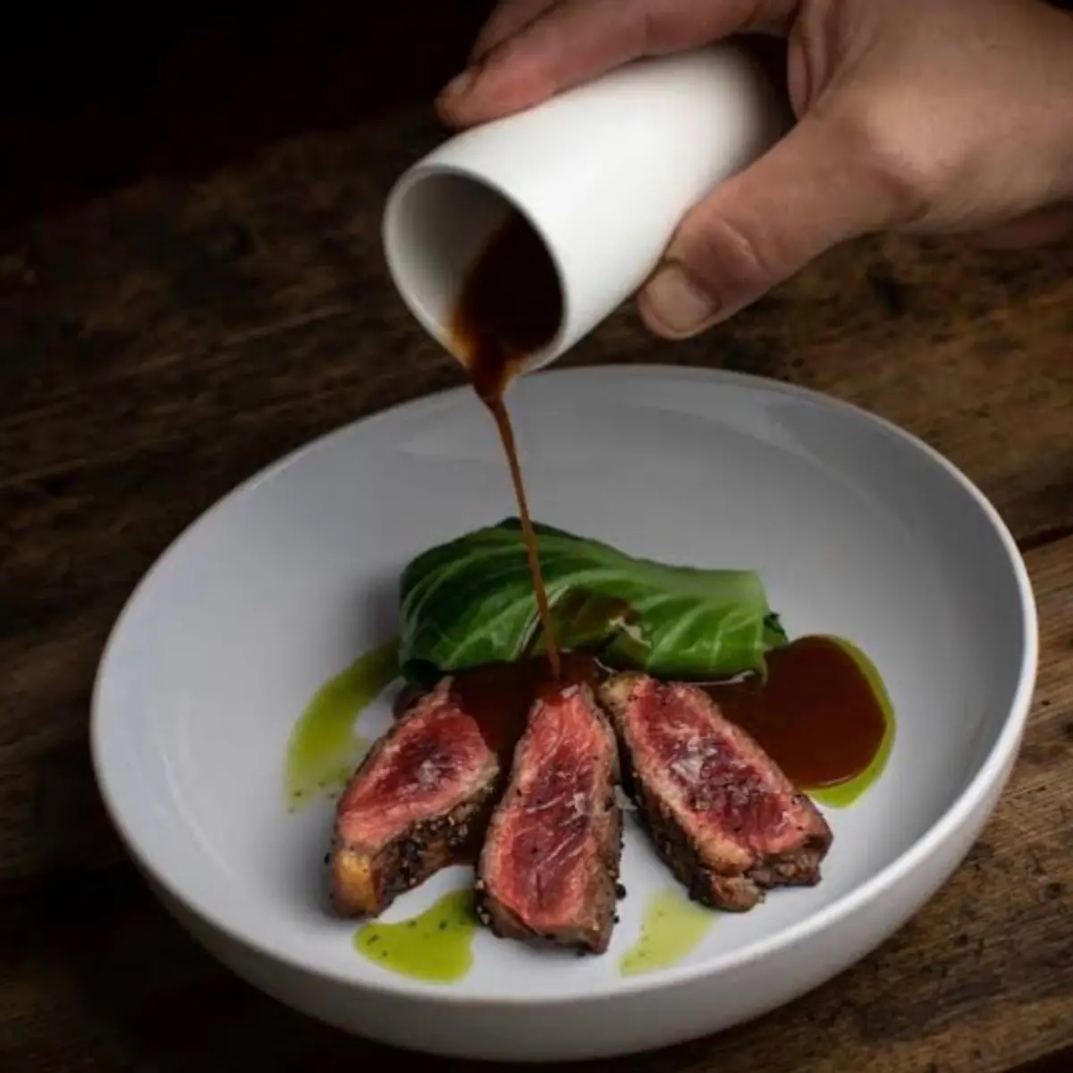 creation thumb for Entrecote of rubia gallega marinade in koji,bone marrow jus