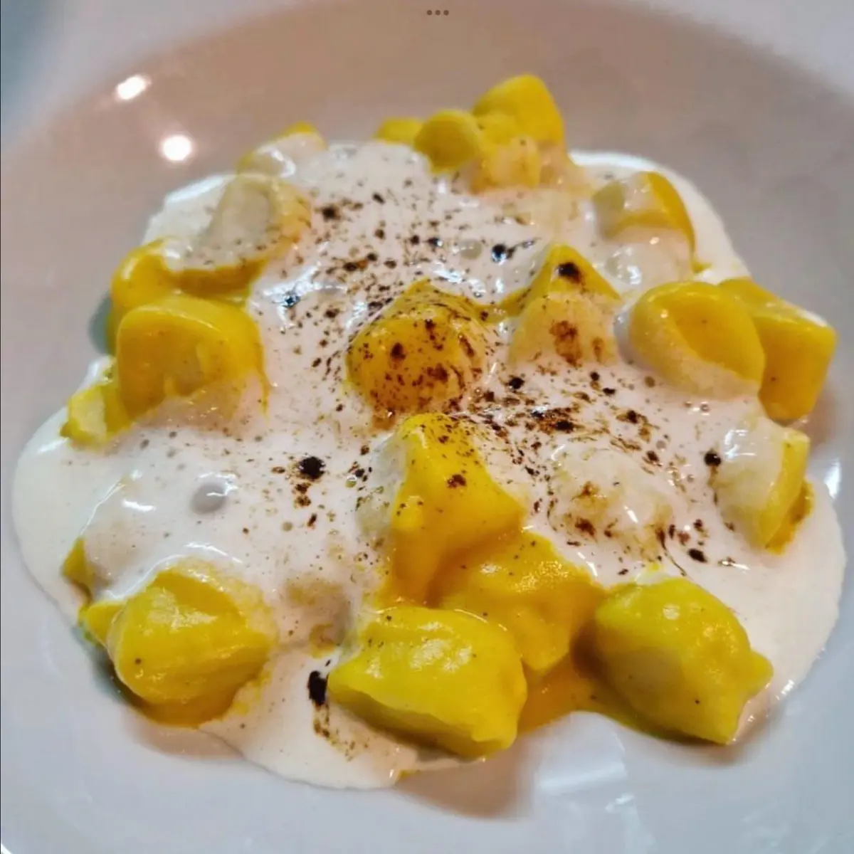 creation thumb for Pumpkin gnocchi,Maccagno cheese fondue,liquorice