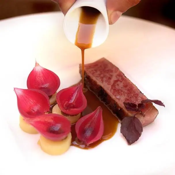 creation thumb for Wagyu High Tenderloin w/ pickled Onions, Date & Black Garlic