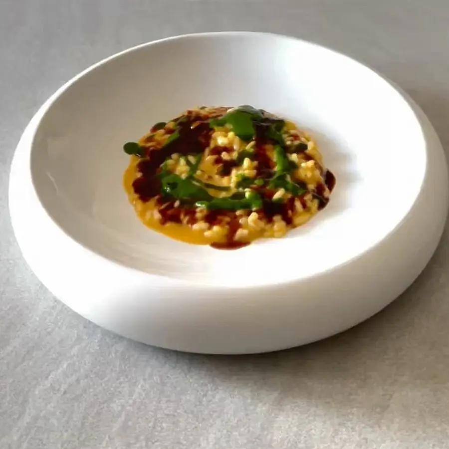 creation thumb for Pumpkin Risotto, Tenerumi Cream & Vegan Jus