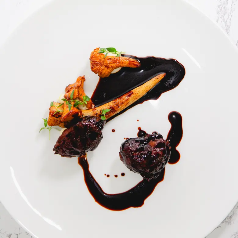 creation thumb for Braised pork cheeks - Parsnip - Chanterelles