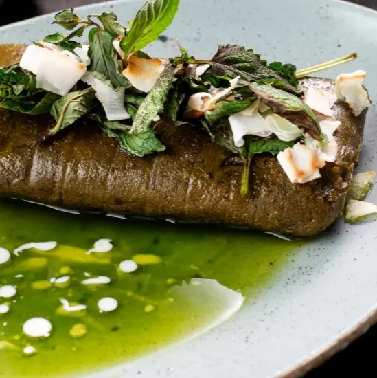 creation thumb for Coca and Coconut Tamales with Ricotta Whey and Cilantro Oil