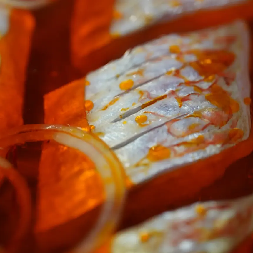 creation thumb for Red mullet in saffron escabeche 