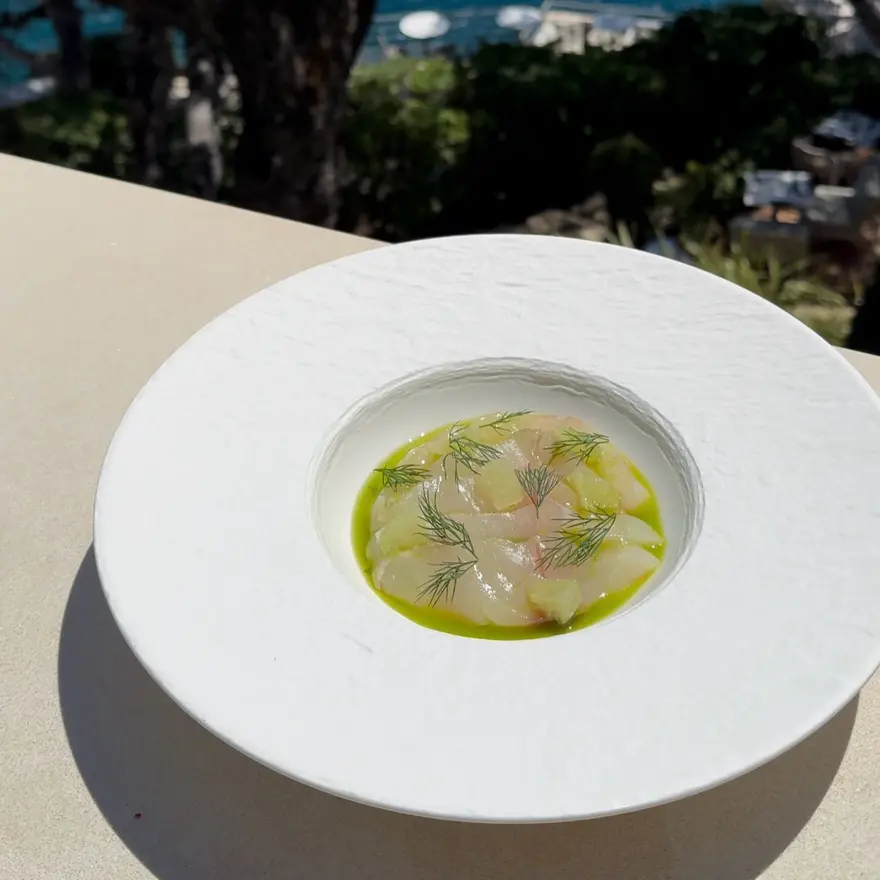 creation thumb for Sea bass marinated with lime and mint oil