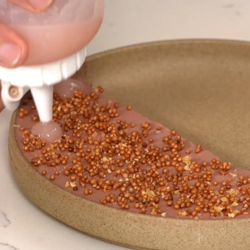 creation thumb for Sous-vide Chicken Liver Mousse, Fried Mustard & Pickle Purée
