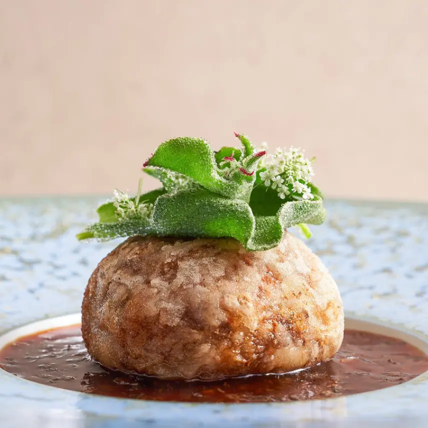 creation thumb for Porc de crepinette with preserved mustard green jus
