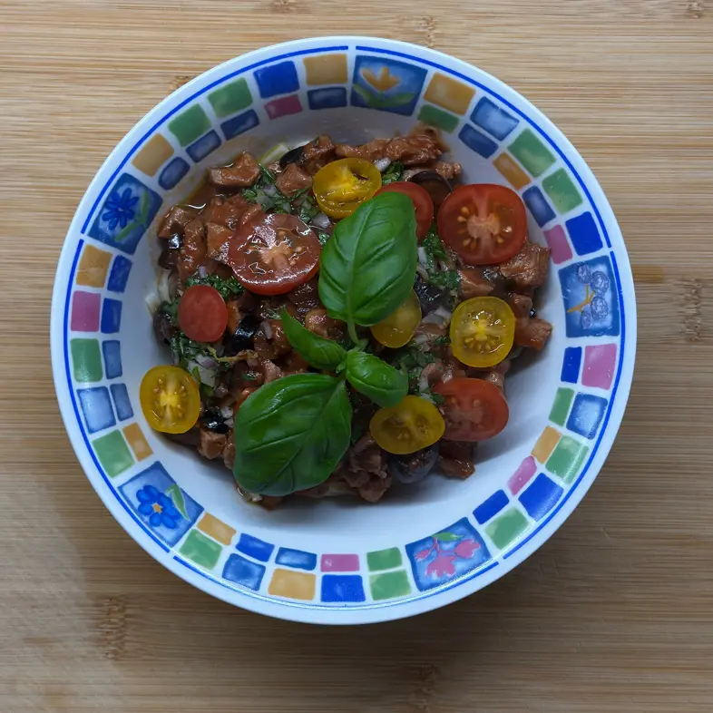creation thumb for Braised Turkey with Kalamata Olives