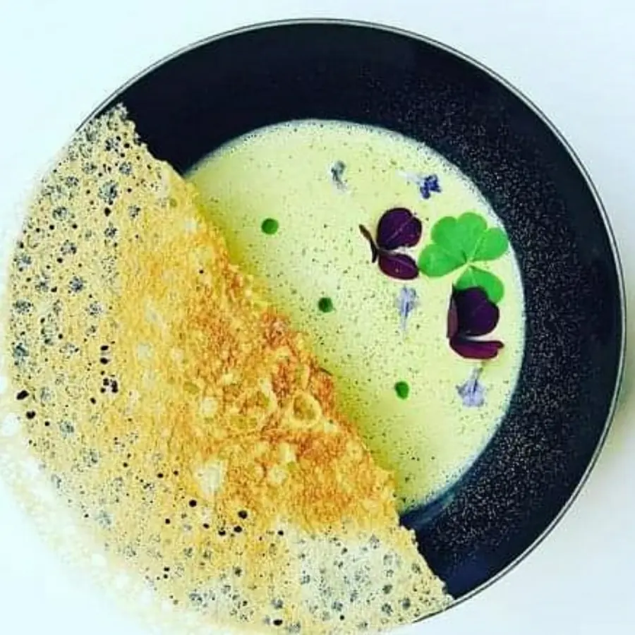 creation thumb for Truffle scented mushroom soup with parmesan crisp