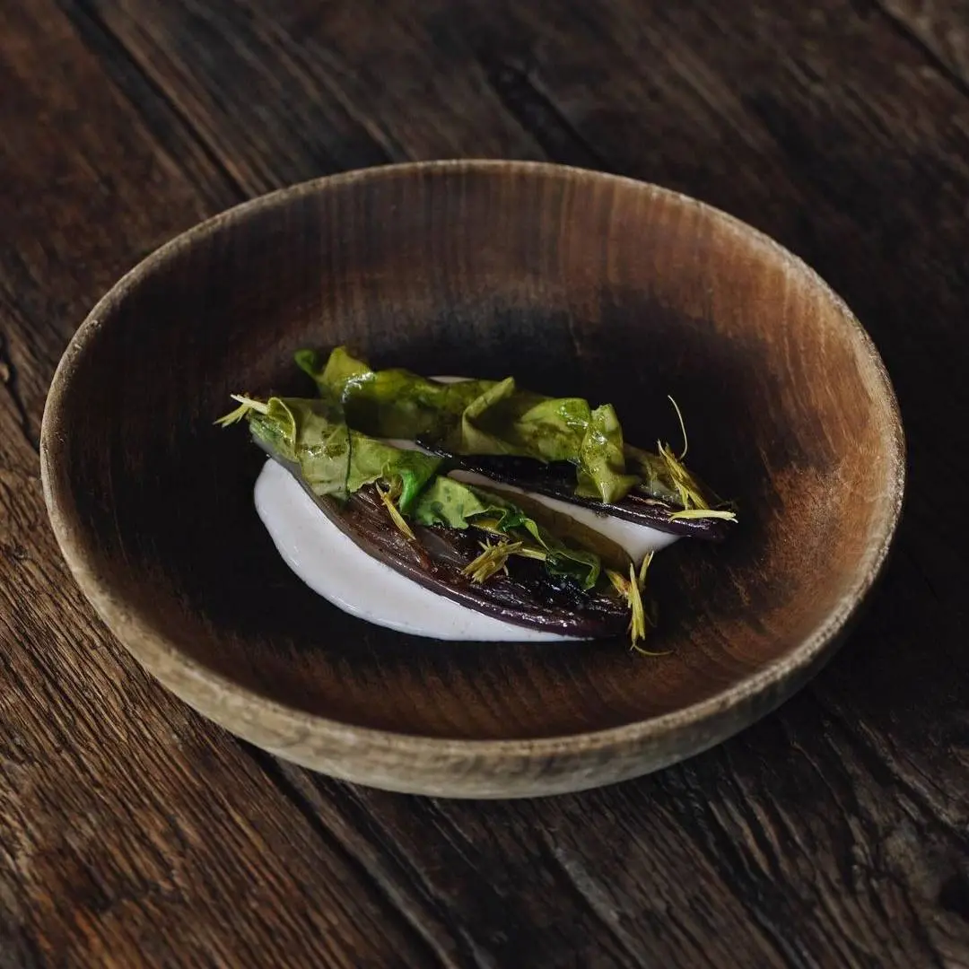 creation thumb for Roasted Smoked "Simiane" Onions, Juniper Goat Cheese Sauce