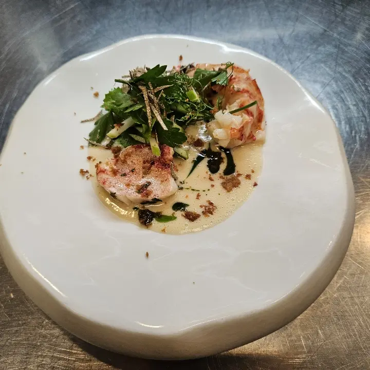 creation thumb for Butter Poached Lobster, Brioche, basil, celery apple