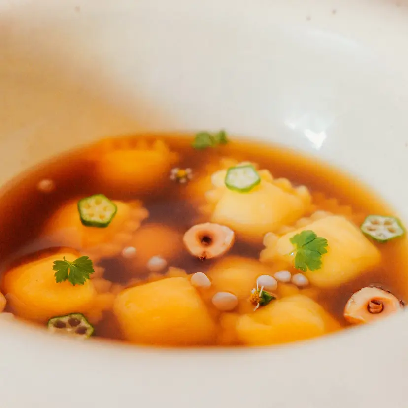creation thumb for Chicken ravioli in broth