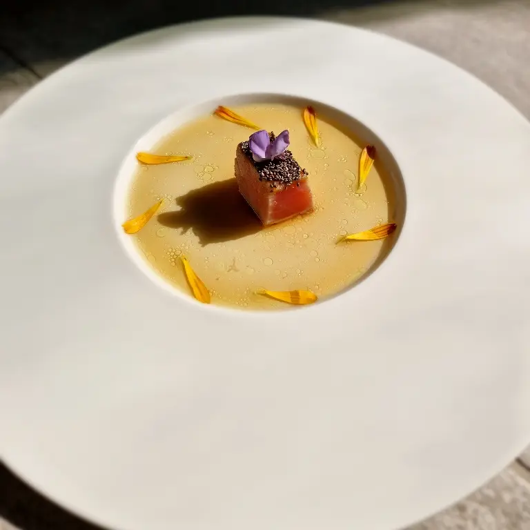creation thumb for briefly fried tuna with sushi vinaigrette