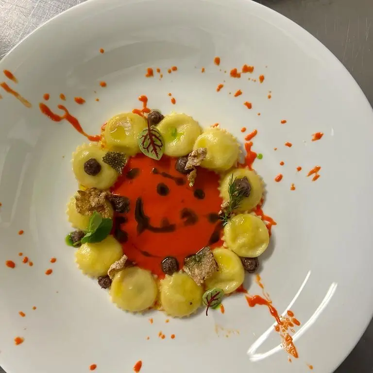 creation thumb for Monkfish buttons. crusco pepper fondue....