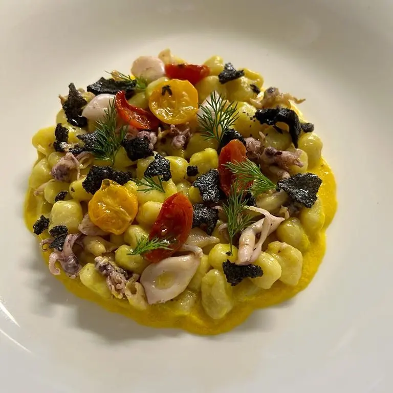 creation thumb for Redfish gnocchi, saffron sauce and pin