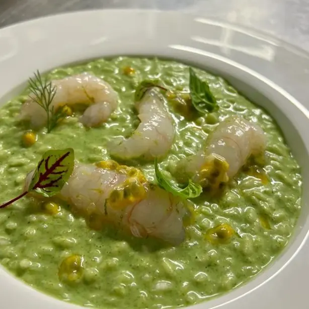 creation thumb for Tarragon, scampi and passion fruit creamed risotto
