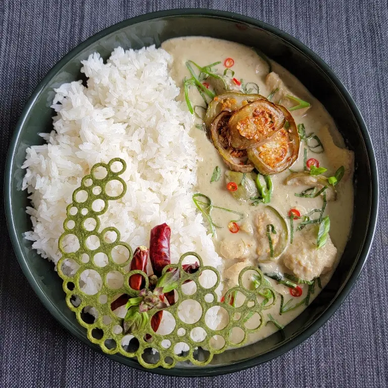 creation thumb for Thai Green Curry, Holy Basil Tuile