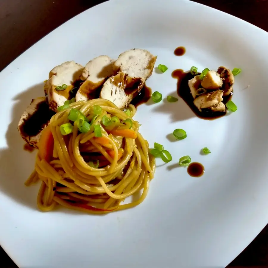 creation thumb for Chow Mei with a Honey-Soy Sauce Chicken Breast
