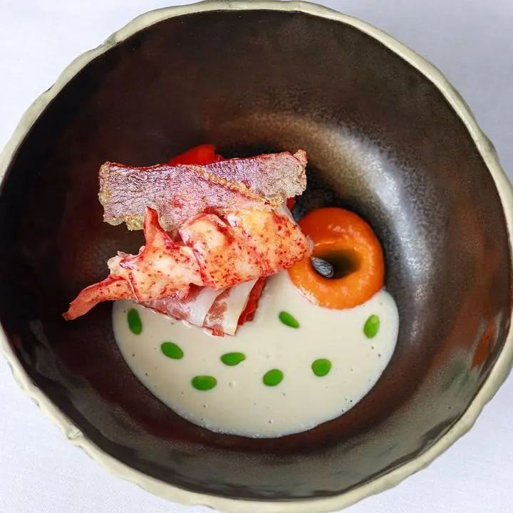 creation thumb for Lobster|Jamon Iberico Bellota|Pointed Paprika|Ajo Blanco