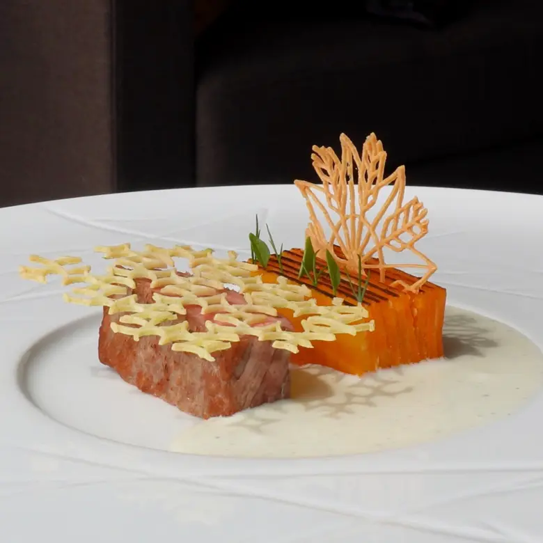 creation thumb for West Coast Sirloin with Carrot & Marrow Millefeuille